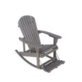 W Unlimited Zero Gravity Adirondack Rocking Chair with Built-in Footrest, Dark Gray SW2007DG